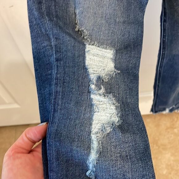 Excellent Express Jeans fringe and distressed cute high rise ankle petite 2 - Picture 6 of 9